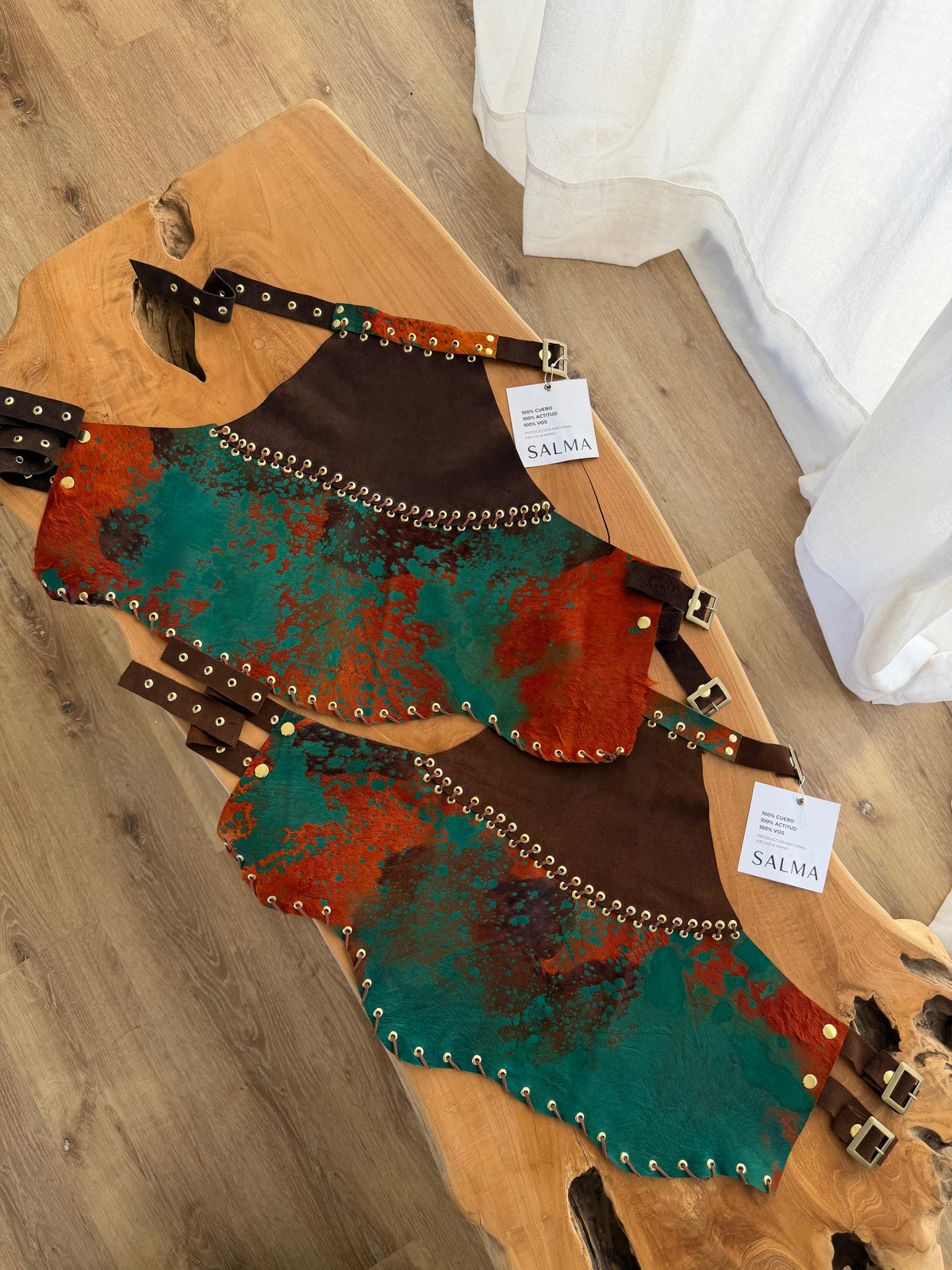 Top Halter Choco/Turquesa