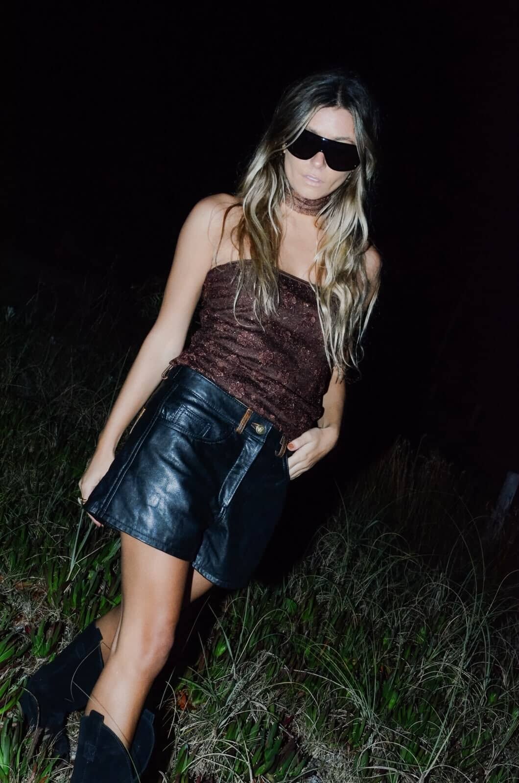 Leather Short Invecchiato