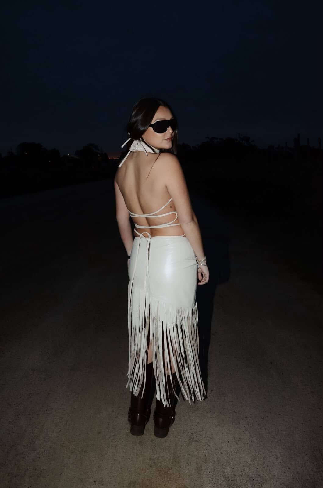Leather Fringes Skirt
