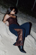 Jean Mix Pant Black - encaje marrón