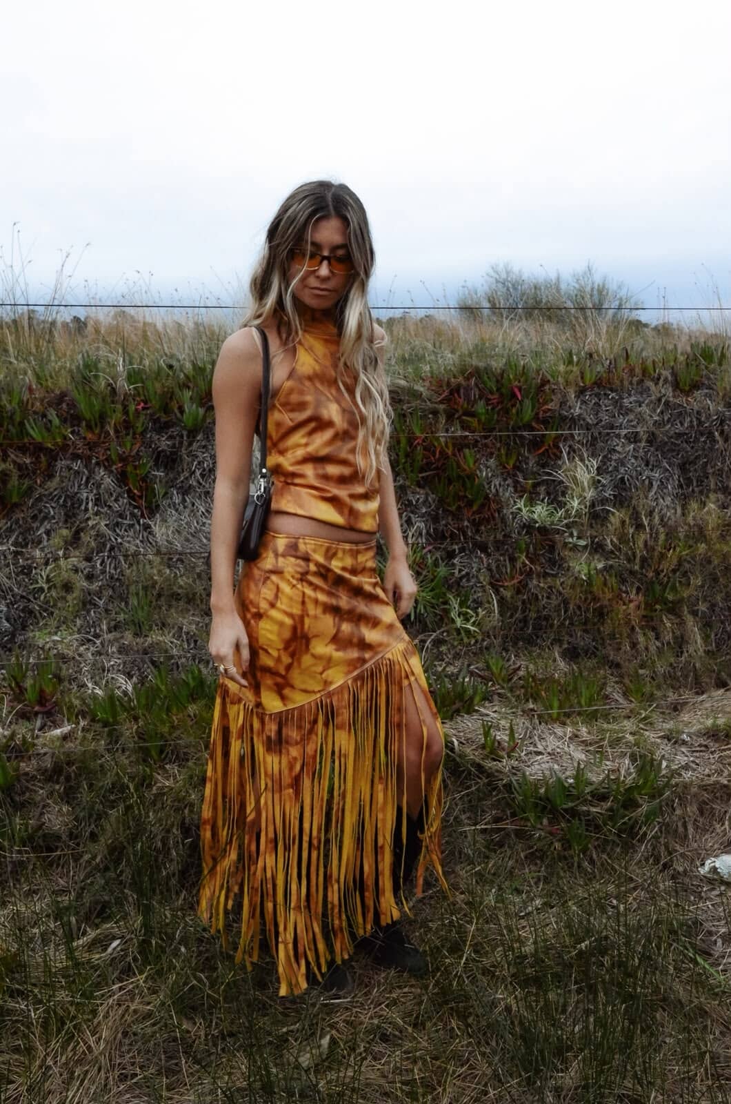 Leather Fringes Skirt